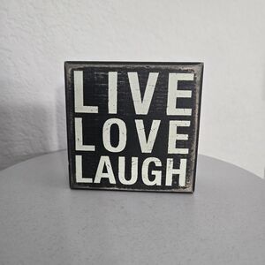Live Laugh Love block sign shelf sitter